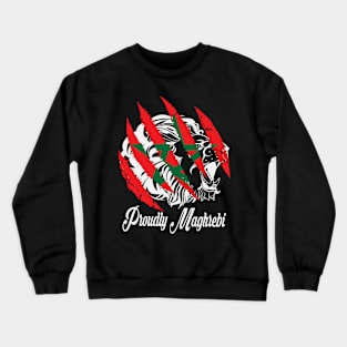 Proud Maghreb Moroccan Flag Atlas Lion Soccer Gift Crewneck Sweatshirt